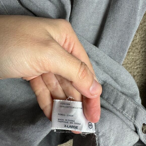 Adriano Goldschmied Shirt Mens Size XL Gray Slim Fit Long Sleeve Flannel Casual - Picture 7 of 10